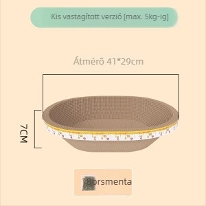 Macska karmoló tábla beépített odúval, ovális Kraft papírból készült játék, modell PJY-001, egyszerű stílus