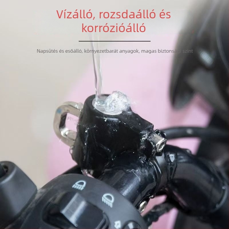 Elülső kormányzár lopás elleni védelemhez elektromos robogókhoz és kerékpárokhoz sisakkampóval — G típusú, anyag: műanyag + ötvözet, súly 85 g