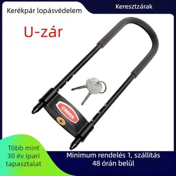Kirk U-formájú zár kerékpárokhoz és elektromos motorokhoz, modell Kkul01, ötvözet, súly 392 g, modern minimál dizájn