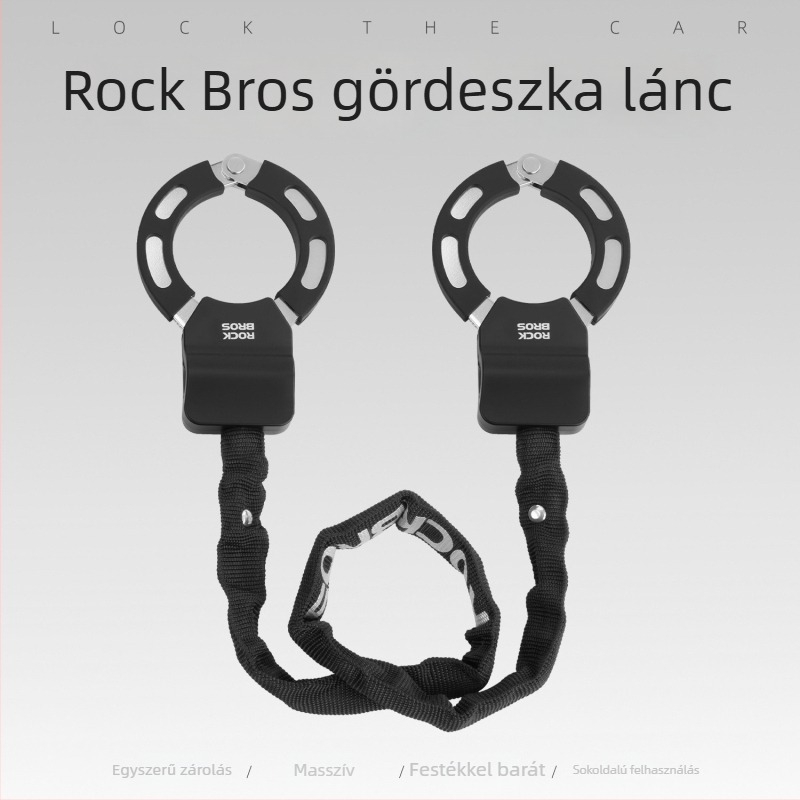 Rockbros fém láncos zár biciklikhez és elektromos rollerekhez – uniszex, lopás elleni védelem