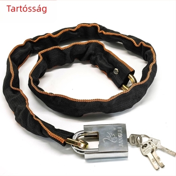 Textilbevonatú kerékpárlánc-zár, Fél-Textil Lánc Modell, Anyag A3, Tömeg 480 g, Testreszabható Gyártás