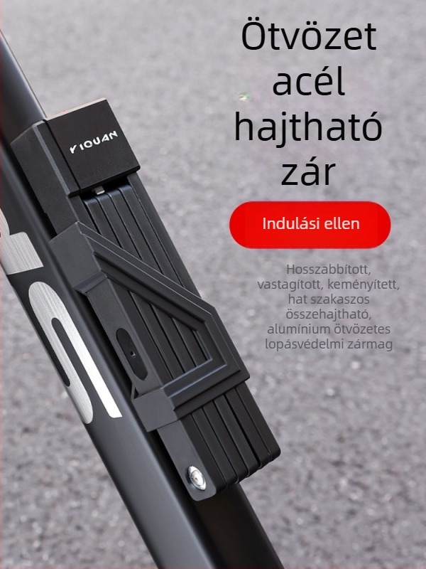 Quanxin összecsukható biciklizár kóddal – anti-tolvaj, kompatibilis útvonal- és MTB- és elektromos kerékpárokhoz