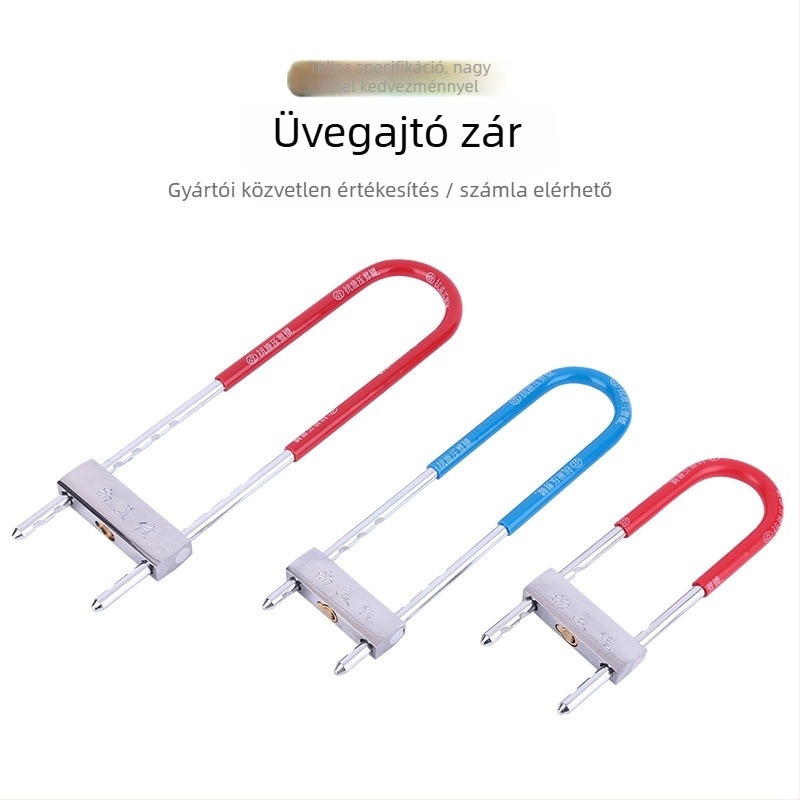 Motorkerékpár U-zár – réz belső henger, vas test, modell 666, tömeg 975 g