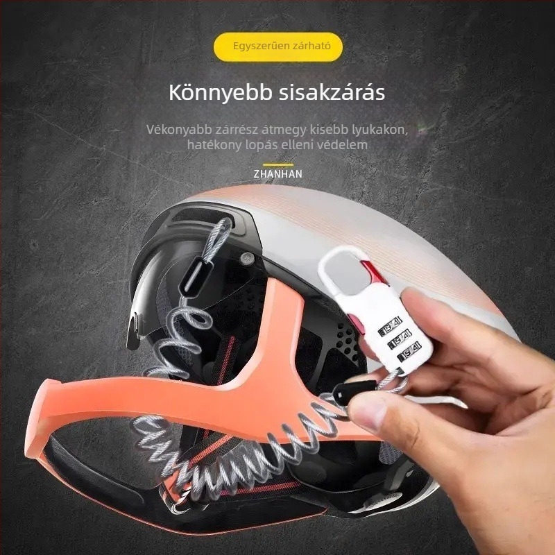 Pengyi Digitális acélsodronnyal zár FDMMSUO kerékpárhoz és sisakhoz – modern minimál dizájn