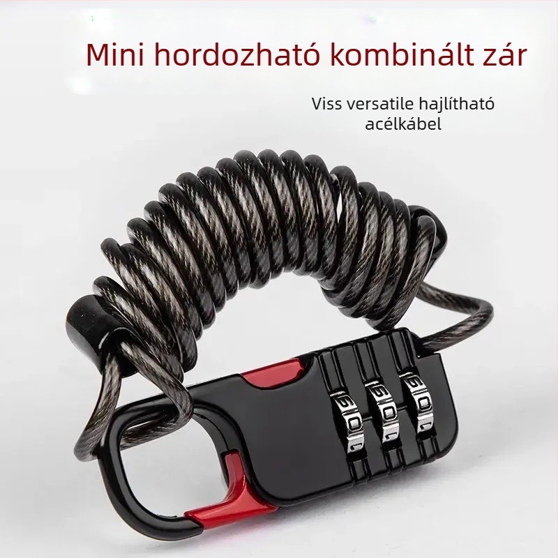 Pengyi Digitális acélsodronnyal zár FDMMSUO kerékpárhoz és sisakhoz – modern minimál dizájn