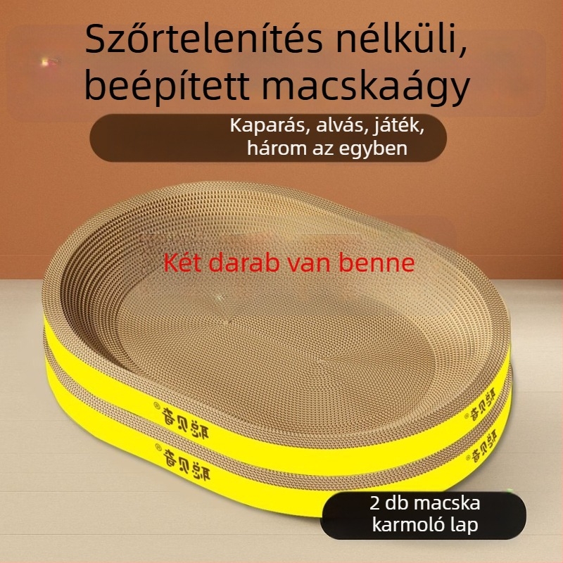 Macska karmoló tábla készlet (2 db), vastagított macska odú, ovális karmoló tábla, kopásálló felmászó keret