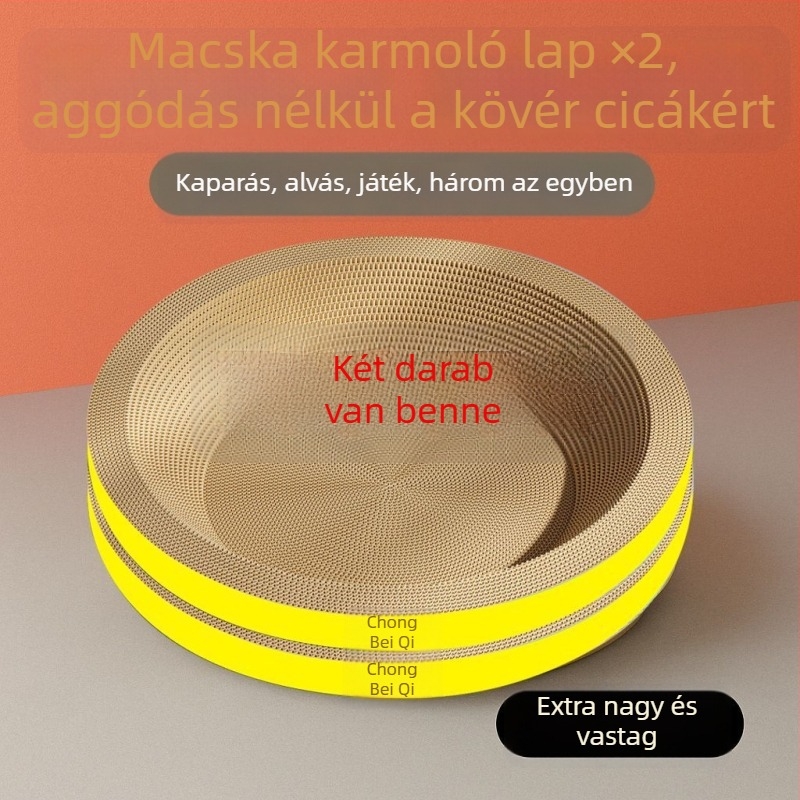 Macska karmoló tábla készlet (2 db), vastagított macska odú, ovális karmoló tábla, kopásálló felmászó keret