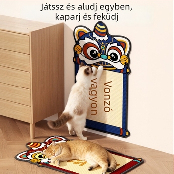 Siszál macska karmoló deszka, falra szerelhető, kopásálló, nem hullik, védi a kanapét és a macska mancsát