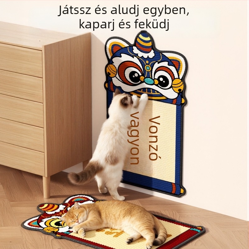 Siszál macska karmoló deszka, falra szerelhető, kopásálló, nem hullik, védi a kanapét és a macska mancsát