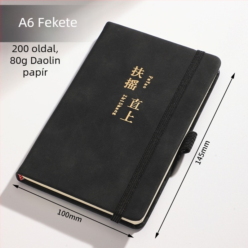 Üzleti jegyzetfüzet műbőr borítóval, Dowling papír, 80 g/m², 100 oldal, modell 01
