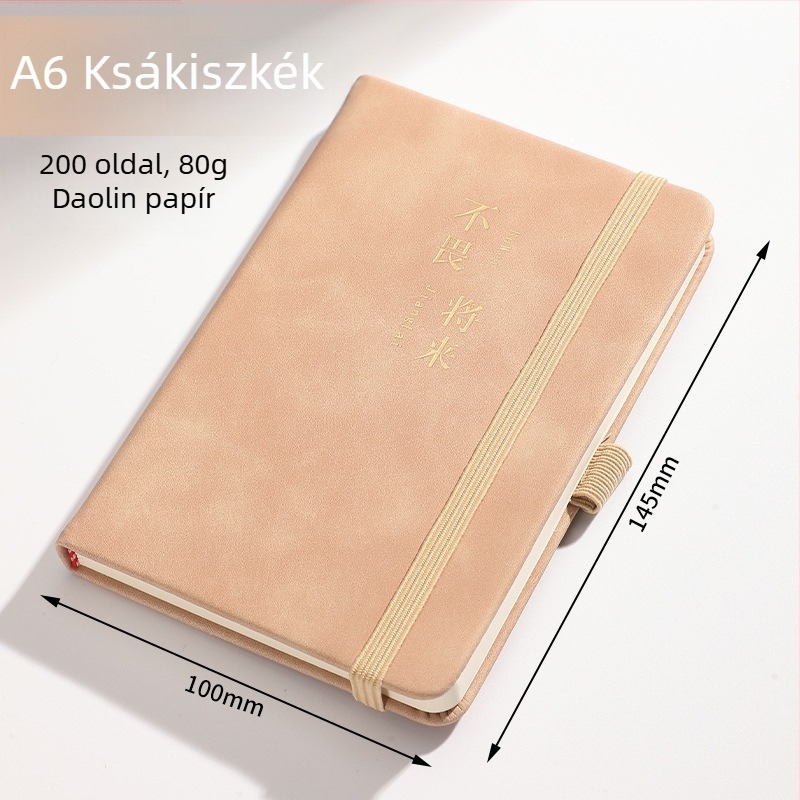 Üzleti jegyzetfüzet műbőr borítóval, Dowling papír, 80 g/m², 100 oldal, modell 01