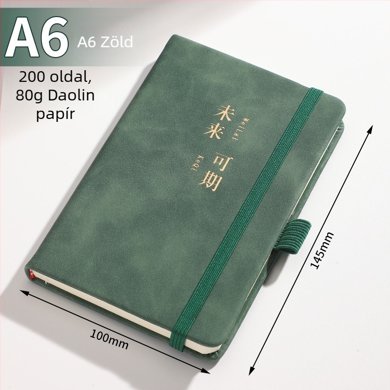 Üzleti jegyzetfüzet műbőr borítóval, Dowling papír, 80 g/m², 100 oldal, modell 01