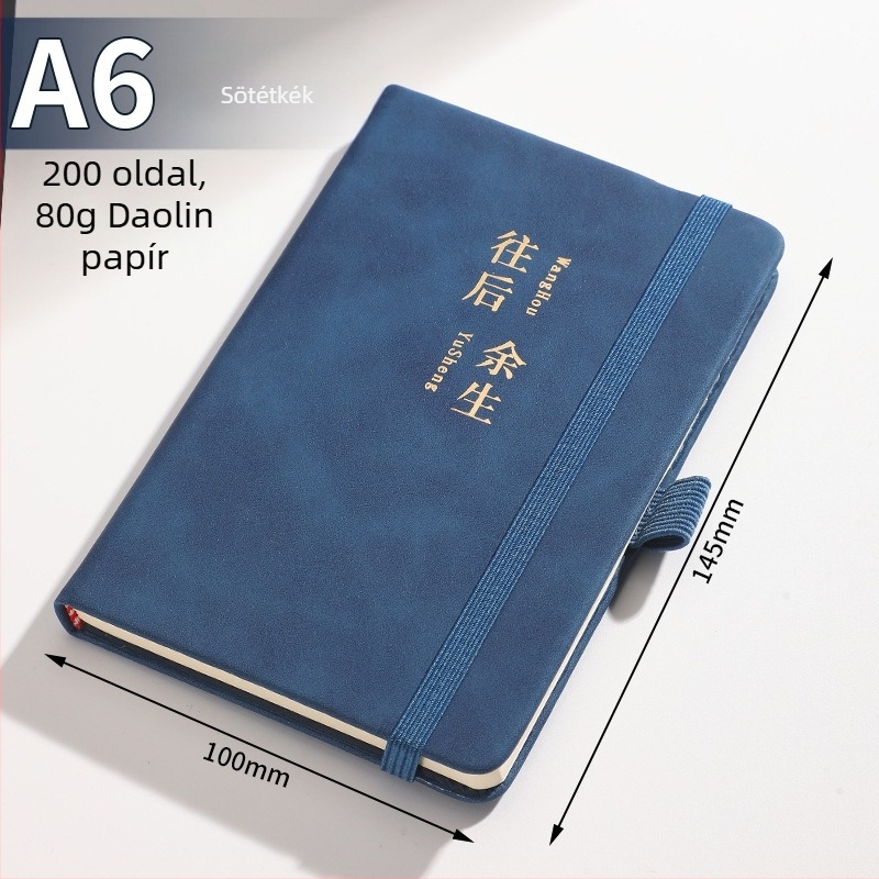Üzleti jegyzetfüzet műbőr borítóval, Dowling papír, 80 g/m², 100 oldal, modell 01
