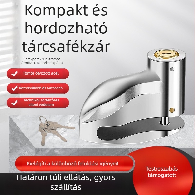 Tárcsafékezár univerzális MTB-hez, anti-lopás, cinkötvözet, 298 g, kerékpár kiegészítő