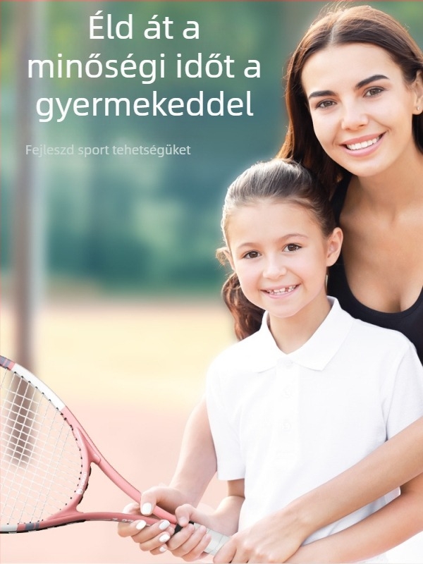 Gyerekeknek szóló teniszütő húrral, egyéni edzéshez, alumínium ötvözetű keret, 95–100 g, logóval