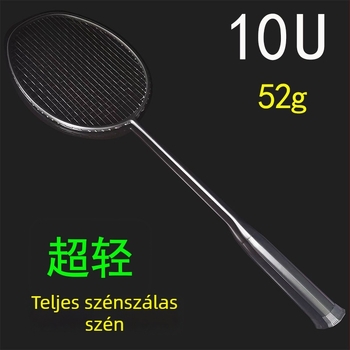 Badmintonütő SWEATING, 52 g, karbon szálas keret, fogásvastagság G5, extrém kemény shaft, egyenes ütés