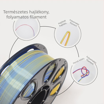 PLA Silk 3D nyomtató filament, 1 kg, dugulásmentes, termék kódja 0671725295371