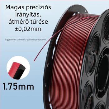 PLA Silk 3D nyomtató filament — kör keresztmetszet, hossz 330 m, sűrűség 1.26 g/cm3