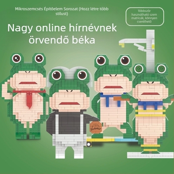 Lego-kompatibilis békás építő készlet, ABS műanyag, 400–800 darab, 0,5 kg, DIY-kompatibilis