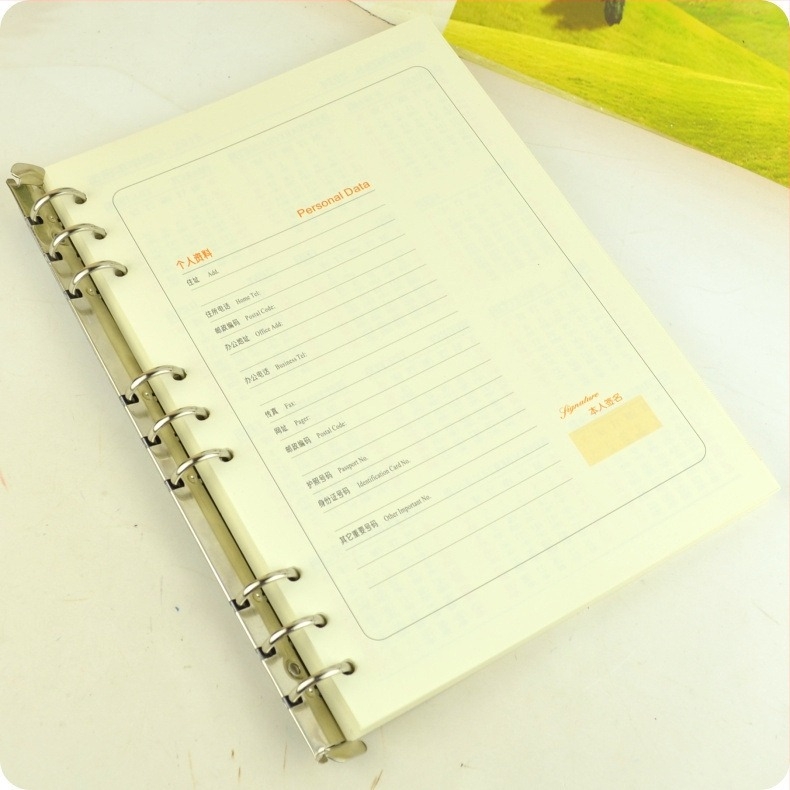 Meiyu Kézi napló – Fém gyűrűs kapocs, 0-típusú vas kapocs, Modell 088, Nagykereskedelmi csomagolás