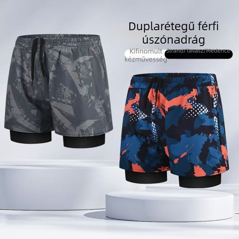 Férfi úszónadrág mintával, 80% poliészter és pamut-keverék bélés, alkalmas úszásra és vízi sportokra