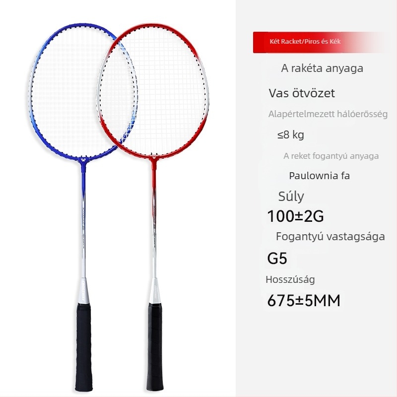 Closoway tollaslabda rakéta készlet, 2 darabos, keret ferros ötvözetből, nylon húrok, súly 90–94 g, fogantyú G5