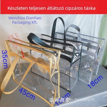 Dianhao négy darabos átlátszó zipzáras tároló tasak készlet ajándékcsomagoláshoz, PVC anyag, vízálló és penészálló