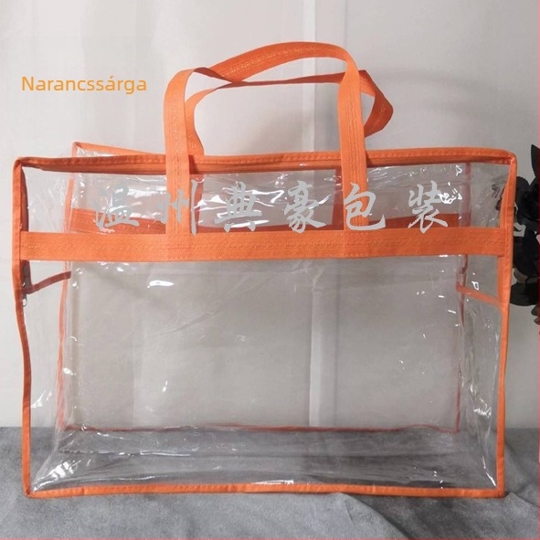 Dianhao négy darabos átlátszó zipzáras tároló tasak készlet ajándékcsomagoláshoz, PVC anyag, vízálló és penészálló