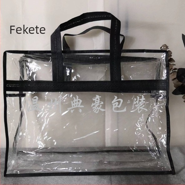 Dianhao négy darabos átlátszó zipzáras tároló tasak készlet ajándékcsomagoláshoz, PVC anyag, vízálló és penészálló