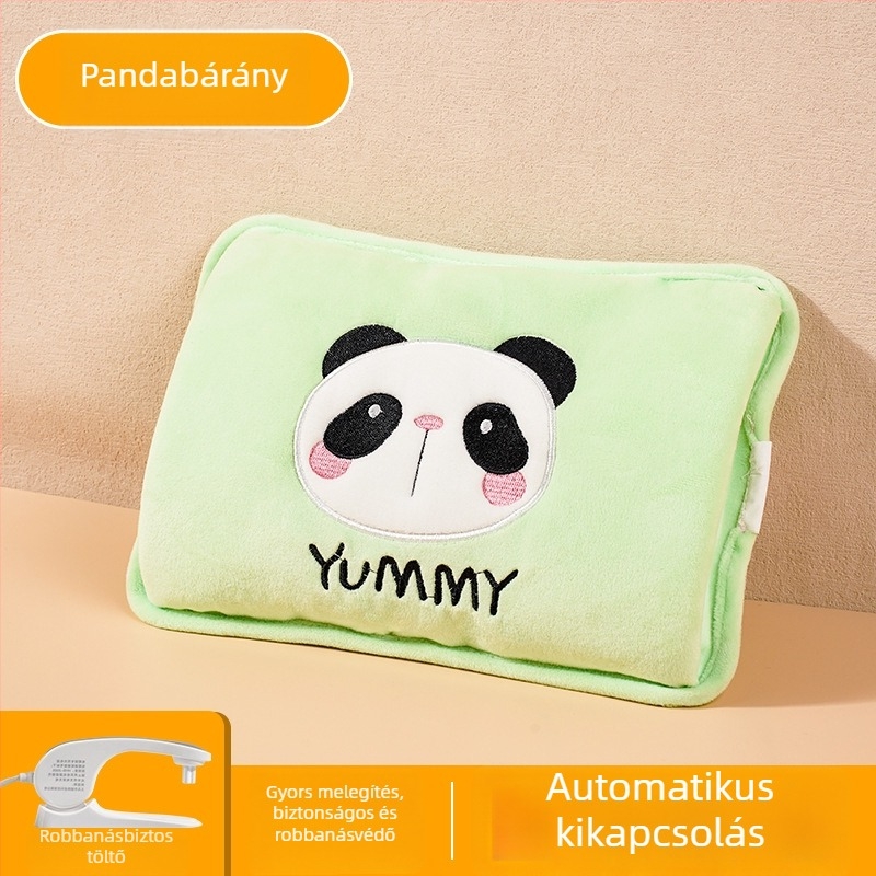 Tölthető forróvíz-palack - biztonságos, önmelegedő elektromos melegítő párna HLZ-2025, 220V, 380W, flanel anyag