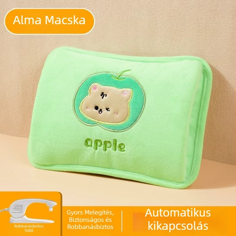 Tölthető forróvíz-palack - biztonságos, önmelegedő elektromos melegítő párna HLZ-2025, 220V, 380W, flanel anyag