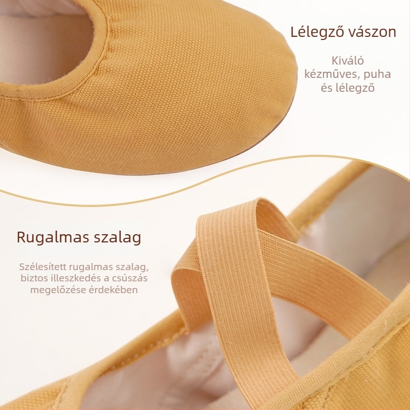Tánccipő felnőtt nőknek, vászon felsőrész, gumitalp, kopásálló, modern és latin táncra