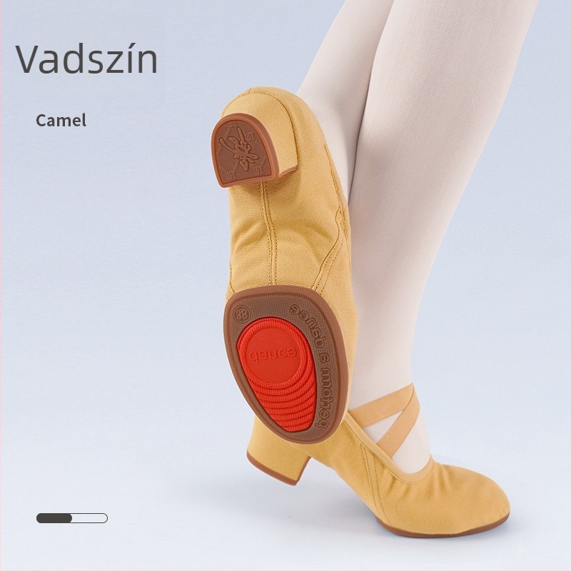 Tánccipő felnőtt nőknek, vászon felsőrész, gumitalp, kopásálló, modern és latin táncra