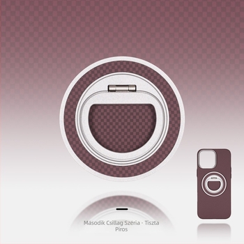 MagSafe-kompatibilis telefon-tartó szénszálas és fém anyagból, forgó gyűrű záróval, háromszög alakú