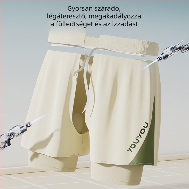 Férfi gyorsan száradó, dupla rétegű úszónadrág, nagy méret