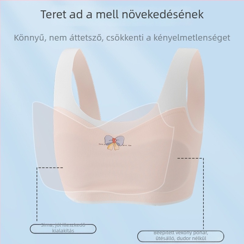 Stage 1 Lányoknak szóló alsónemű: teljes kosár, vékony formázott kosár, nejlon anyag, rögzített vállpántok