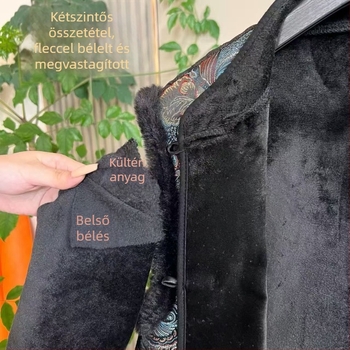 Jacquard hímzett mellény etnikus stílussal, ujjatlan, V-nyakú, ultra rövid hosszúságú (≤40 cm), gyapjú töltet, fő anyag: rayon, A-vonalú siluett