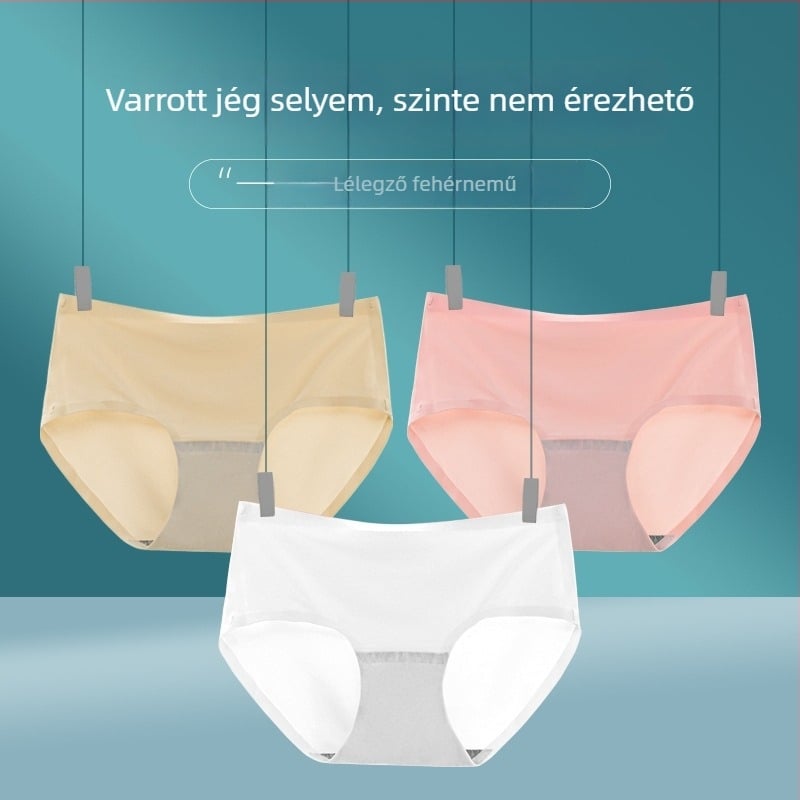 Lányok nyári vékony, varrat nélküli bugyi, ice-silk anyagból, nylon-spandex