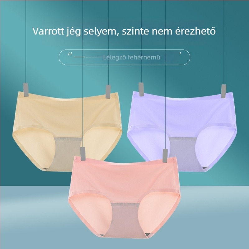 Lányok nyári vékony, varrat nélküli bugyi, ice-silk anyagból, nylon-spandex