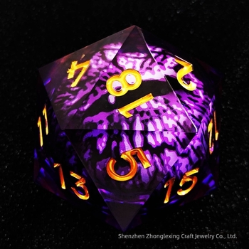 Gyanta D20 dobókocka D&D RPG-hez, Cthulhu téma, kerekített sarkok, testreszabható
