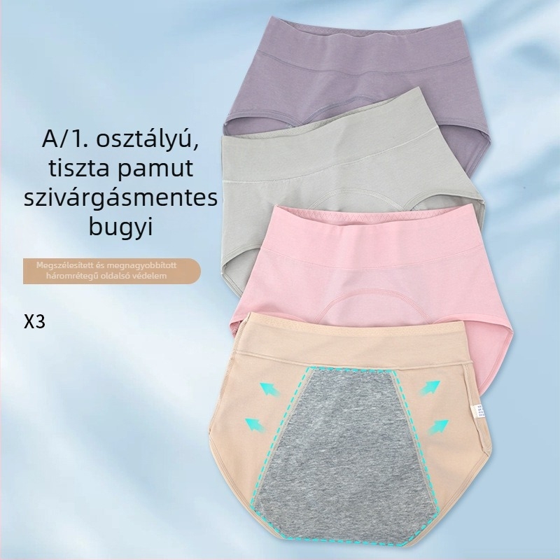 Lányoknak tervezett menstruációs fehérnemű, magas derekú, szivárgásmentes