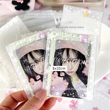 Önzáródó ajándék taska csillag-hópehely mintával, Fruit smoothie, univerzális csomagolás, zárás hossza 1–1,5 cm