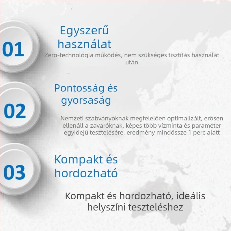Millipore gyors vízminőségi tesztkészlet ammónium-nitrogén tesztpapírral, összes foszfor, összes nitrogén, reziduális klór és COD