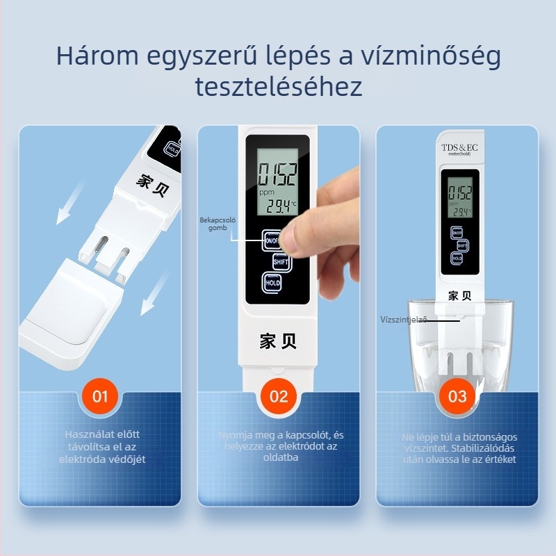 Négy az egyben: multifunkcionális EC vezetőképesség mérő toll otthoni használatra – TDS, hőmérséklet és vízminőség pontos mérés