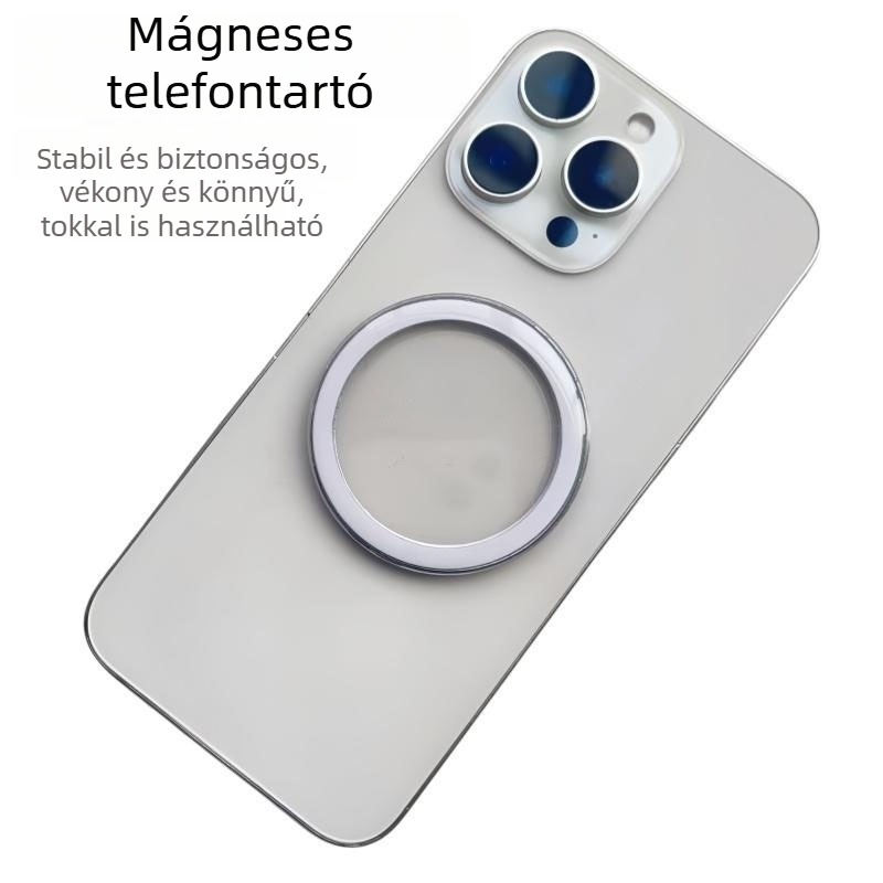 Átlátszó MagSafe mágneses korong a hátsó panelhez, egyszínű mágneses alap DIY telefon-tartó és gyűrűtartó