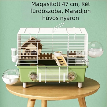 Luxus hörcsög ketrec – téglalap alakú, leválasztható, beltéri használatra, modern stílus