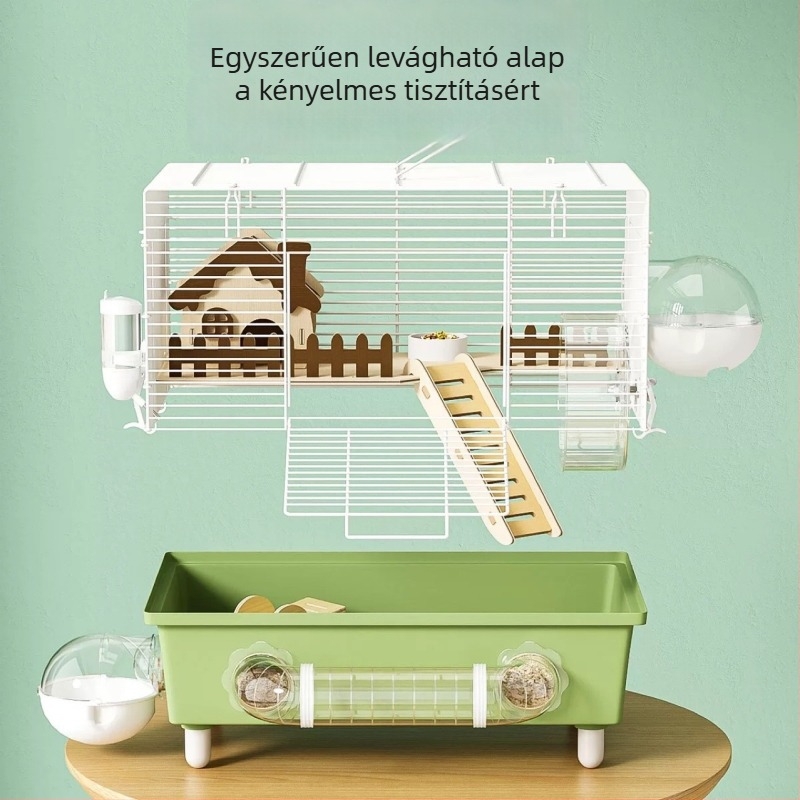 Luxus hörcsög ketrec – téglalap alakú, leválasztható, beltéri használatra, modern stílus