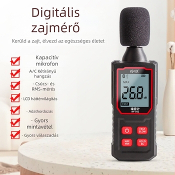 Smart mouse Nf-562 Kézi zajmérő, magas pontossággal, decibel-detektor és zaj spektrum-analizátor otthoni használatra