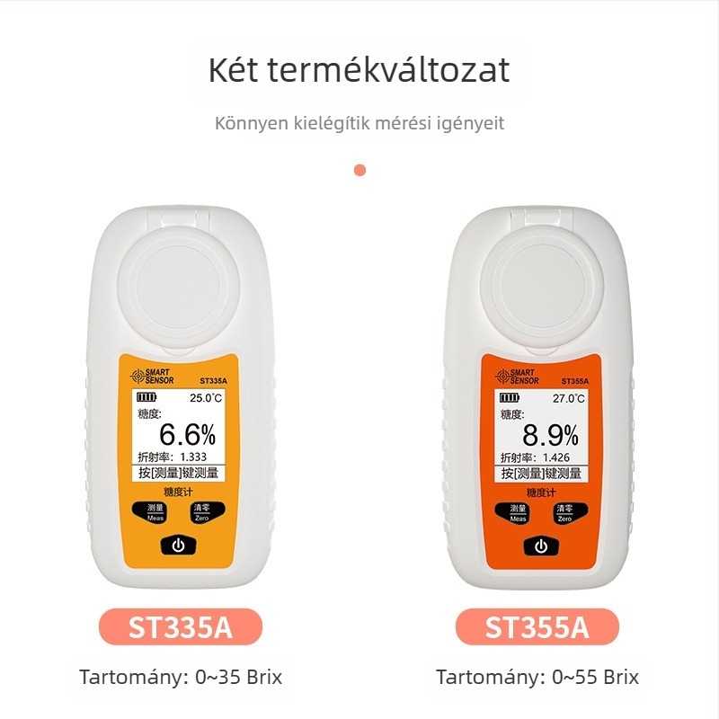 Cukor refraktométer - digitális gyümölcs- és italokhoz (Modell ST335A, Márka Smartsensor/xima, Édesítettség tartomány 0-55%)