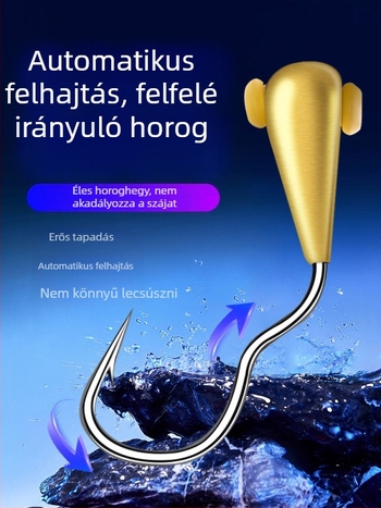 Új automata visszafordítható horog dobozban, 45°-os réz fejjel, visszafelé nyíló horog hínáros vízben történő horgászatra, ponty és kárász
